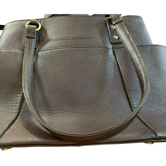 Ella Simone Weston Leather Tote Bag Black Everyday Large 17" X 11" - Picture 2 of 11